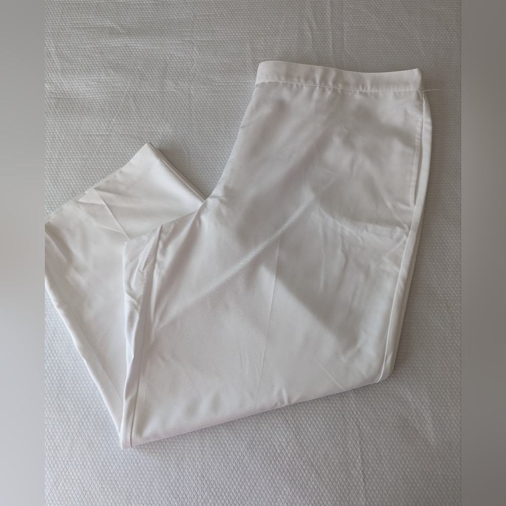 Alfred Dunner Pants Womens 16P Capri White Pull On Pant Elastic Waist Ladies
